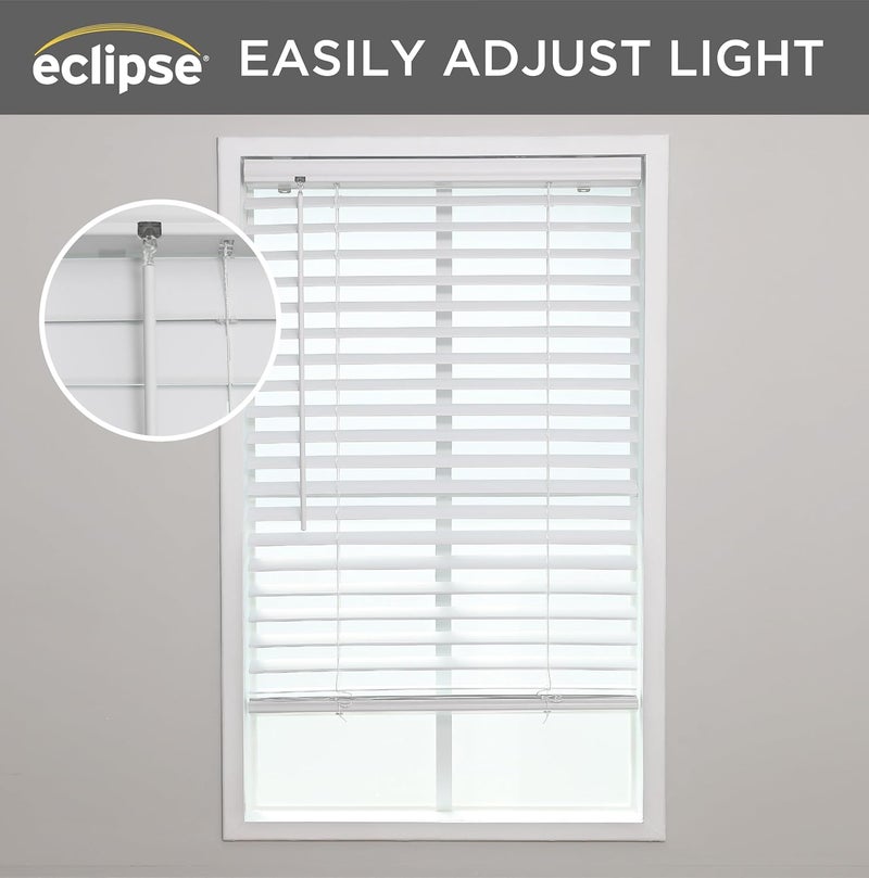 eclipse 2" Premium Vinyl Blinds for Light Filtering & Privacy, Durable Room Darkening Blinds for Home or Office, Tested and Certified Child Safe Cordless Vinyl Blinds - White, 29 W x 64 L - Image 3
